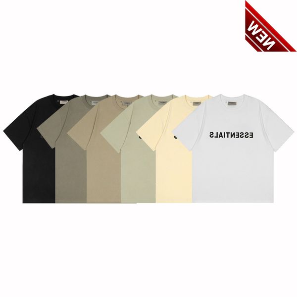 

50% off discount 22 summer ess 0fgod double line essen new chest letters glued short sleeve sports leisure unisex, White;black