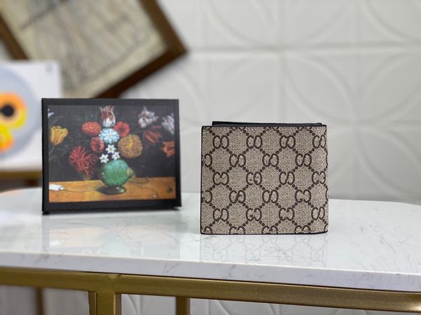 

2021 luxurys designers bags men's animal short wallet leather black bee purse cowhide wallets purses card holder gift, Red;black