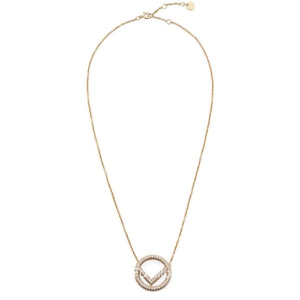 

diamond 2021 gold design necklace for womens ladies wedding party luxury fashion necklaces jewelry pearl love letter f printed halskette, Golden;silver