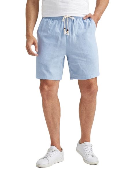 

men slant pockets drawstring waist shorts 696n#, White;black