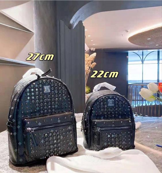 

diamond punk backpack schoolbag male and female student travel bag