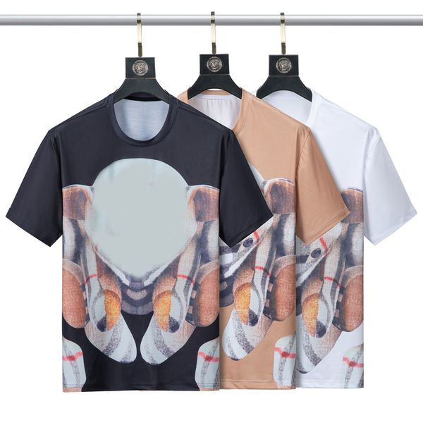 

2022ss spring/summer high edition new tide brand bao li series short sleeve printed bear loose men and women's t-shirtsm-3xl, White;black