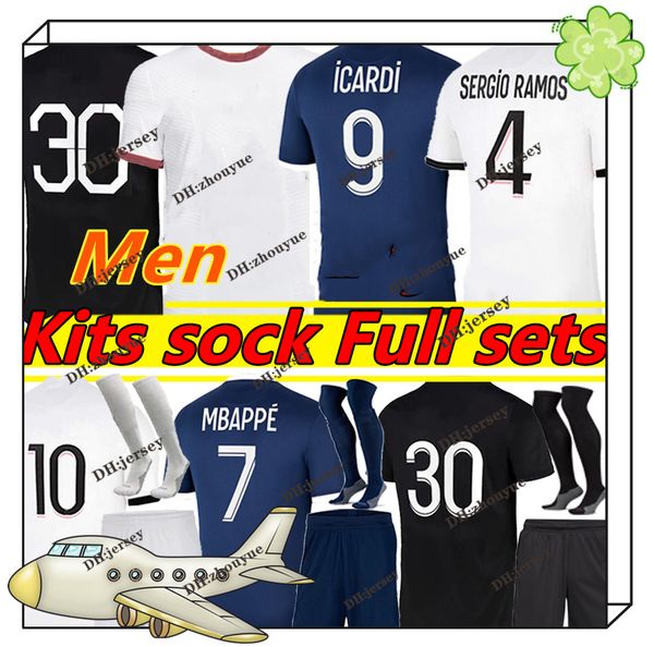 

21/22 the latest soccer jerseys home special fans men mbappe hakimi sergio ramos 2021 2022 marquinhos verratti football shirt kit, Black;yellow