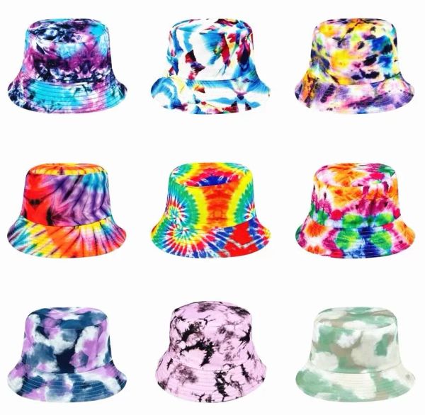 48 Styles Tie-Dye Bucket Hat para mulheres Moda Classic Designer Hat New Autumn Spring Graffiti Fisherman Hats Sun Caps