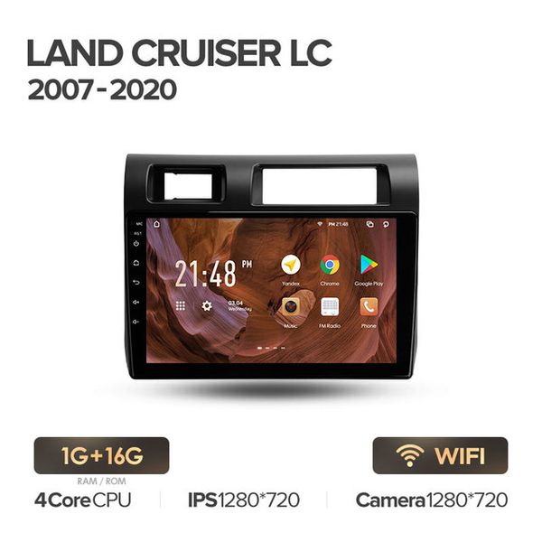 9 inç Android 10 Araba Video Kafa Ünitesi Toyota Land Cruiser için Stereo 2007-2012 AUX WiFi Destek DAB OBD2 SWC