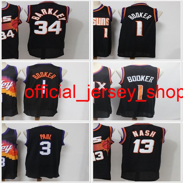 2021 NCAA Devin 1 Booker Jersey Chris 3 Paul College Basketball Maglie Mens Steve 13 Nash Charles 34 Barkley Black Stitched