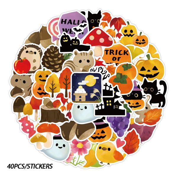 

40pcs forest cartoon animals graffiti stickers for diy lapnotebook water bottle phone case guitar decals waterproof