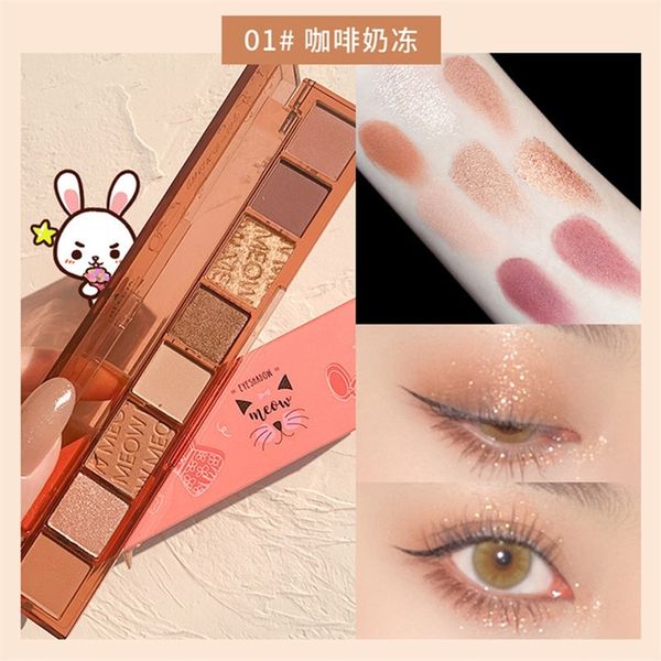 Xixi 8color Shimmer Matte Palette Palette Glitter Metallic Palette Palette Shine Diamond Cream Gel Pigmented Makeup Cosmetic 220525