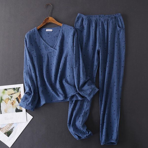 

japanese style spring and sleepwear autumn womens 100 crepe long-sleeved trousers pajamas comfortable home wear pajama set women, Black;red