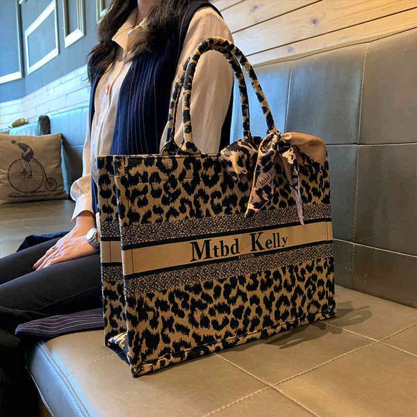 

fashion bag 2022 women handbag leather tote large capacity magnetic button leopa