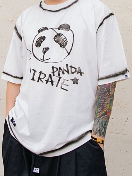 

extended sizes men cartoon & letter graphic patch detail tee w3ee#, White;black