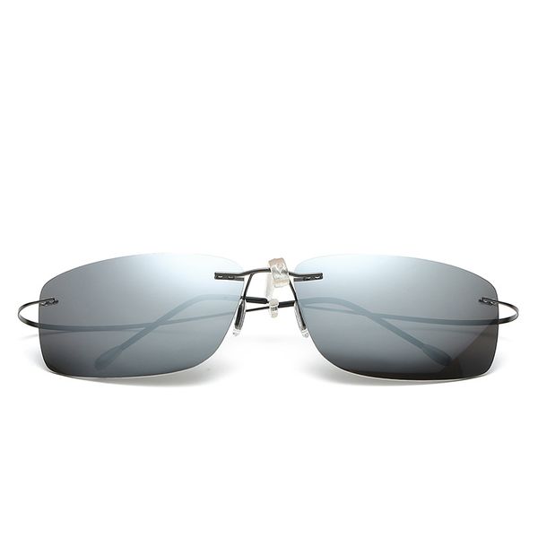 

sunglasses summer style rimless mirror blue grey polarized lens men women super light sun glasses drivingsunglasses, White;black