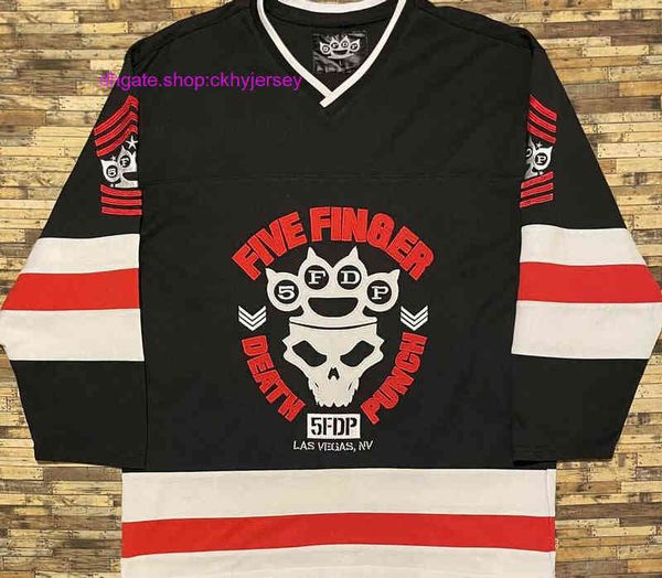 

shirts five stitched finger death punch ffdp 5fdp hockey jersey mens kids throwback jerseys, White;black