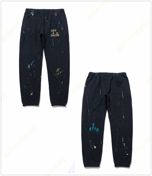 

mens designer pants vintage los angeles oversized cargo pants joggers sweatpant cargos graffiti print sweatpants pantalon splash ink jogger, Black