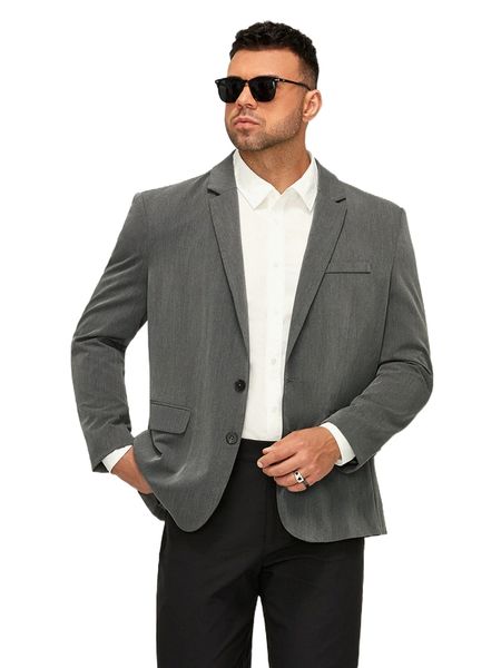 

extended sizes men lapel neck blazer y0ld#, White;black