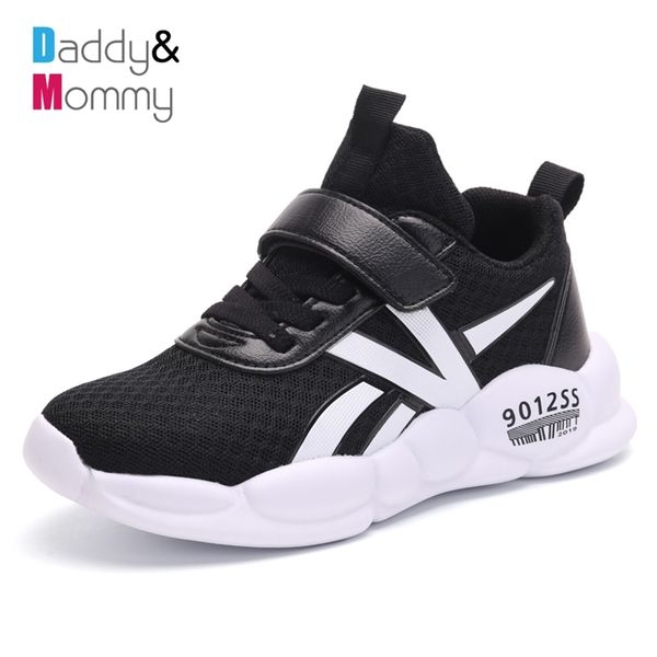 

breathable tennis sport kids shoes lightweight boys sneakers fashion children's casual shoes hook&loop outdoor sneakers for girl 220525, Black;red