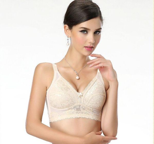 

bras french romantic brand lace bra women's comfort push up support minimizer 32 to 42 cup b c d dd e f underwear c3402, Red;black