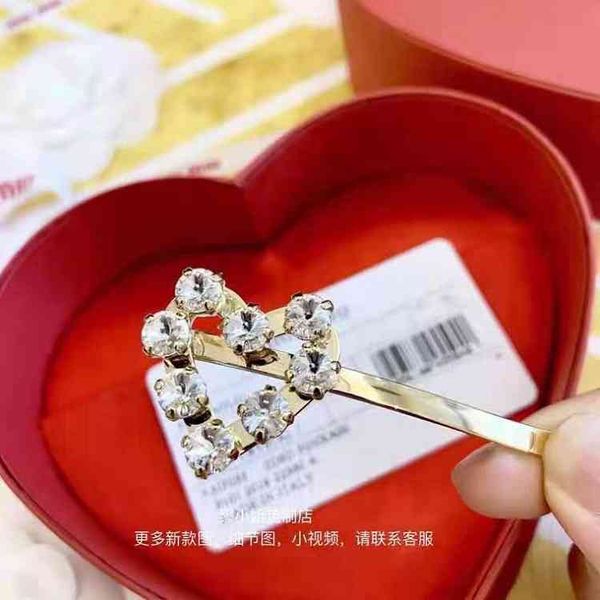 

fine jewellery heart letter diamond duckbill hairpin brass band, Gray