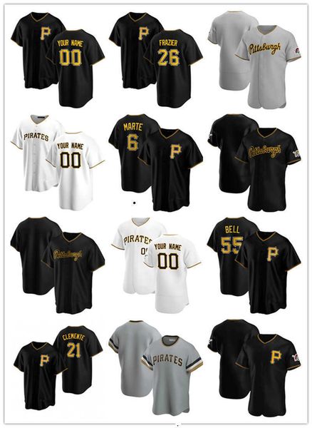 

2022 custom jersey pittsburgh''pirates''mens women youth 26 adam frazier 6 starling marte 55 josh bell 21 roberto clemen, Blue;black