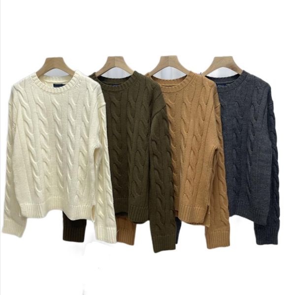 

women sweater designer pullover spring autumn pony round neck solid color long sleeve warm casual clothing embroidery female, White;black