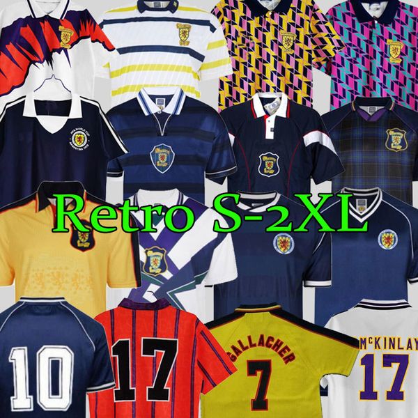 

1991 scotland retro soccer jersey world cup equipment home blue kits 96 98 classic vintage retro football shirt hendry lambert scotland, Black;yellow