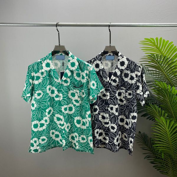 

2022ss spring and summer new high grade cotton printing short sleeve round neck panel t-shirt size: m-l-xl--xxxl color: black white dg577, Black;brown