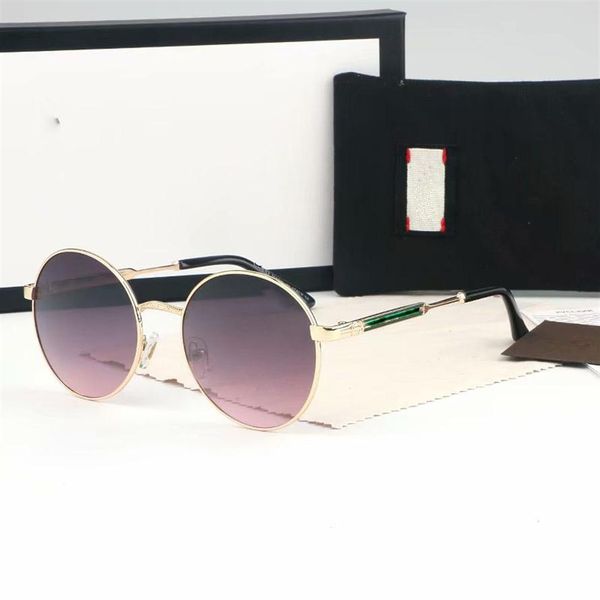 

new classic design brand round sunglasses uv400 eyewear metal eyeglass gold frame glasses men women mirror glass lens sunglass wit258f, White;black