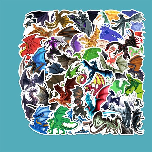 

50pcs cartoon dragon sticker pack for lapskateboard guitar notebool phone waterproof diy kids toys wholesale car sticker decals