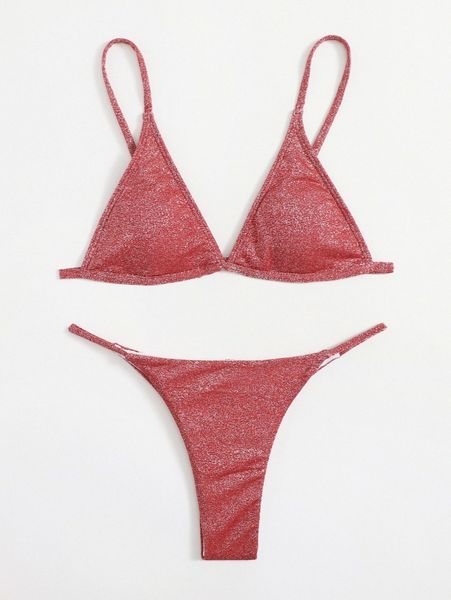 

sparkly glitter triangle bikini swimsuit w5rs#, White;black