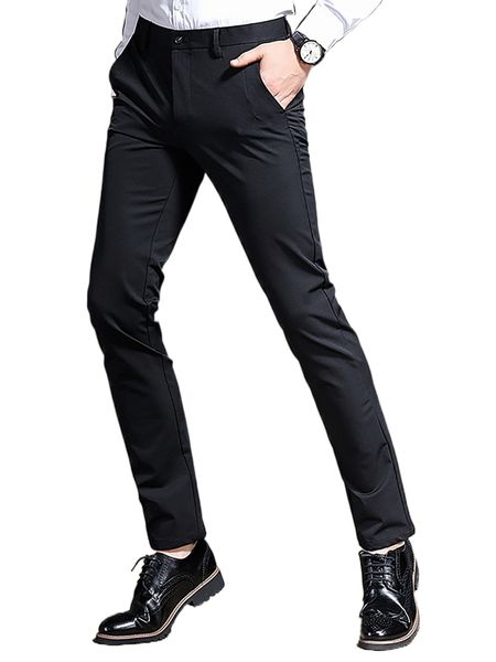 

men slant pocket tailored pants f97u#, Black