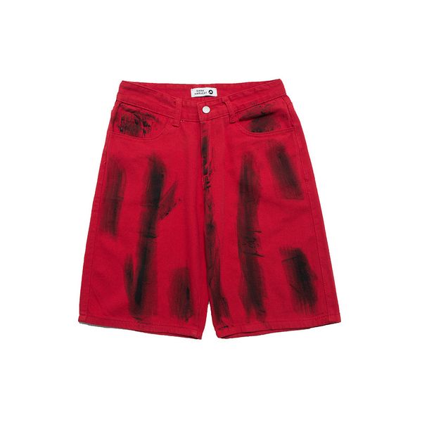 

jeans denim shorts men painted summer designer men's bleached retro big size short pants trousers, Blue