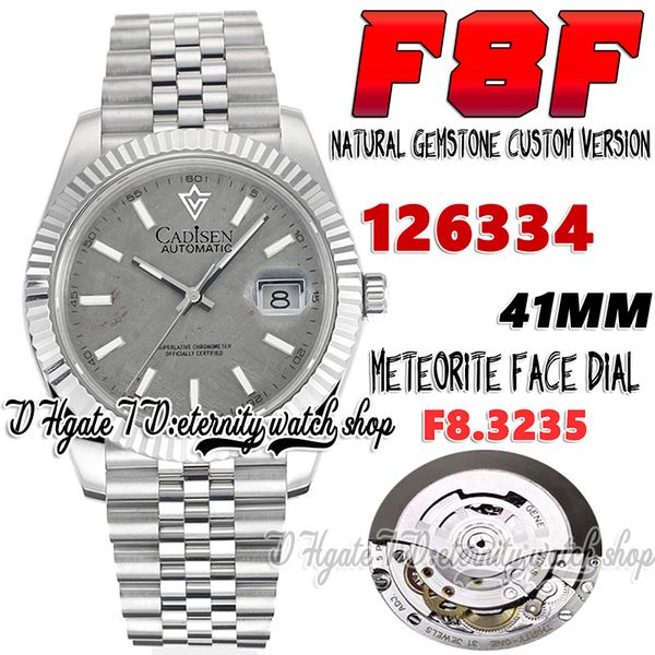 

f8f f8126334 sa3235 automatic mens watch 41mm natural meteorite dial stick markers 904l jubileesteel bracelet customized version of natural, Slivery;brown
