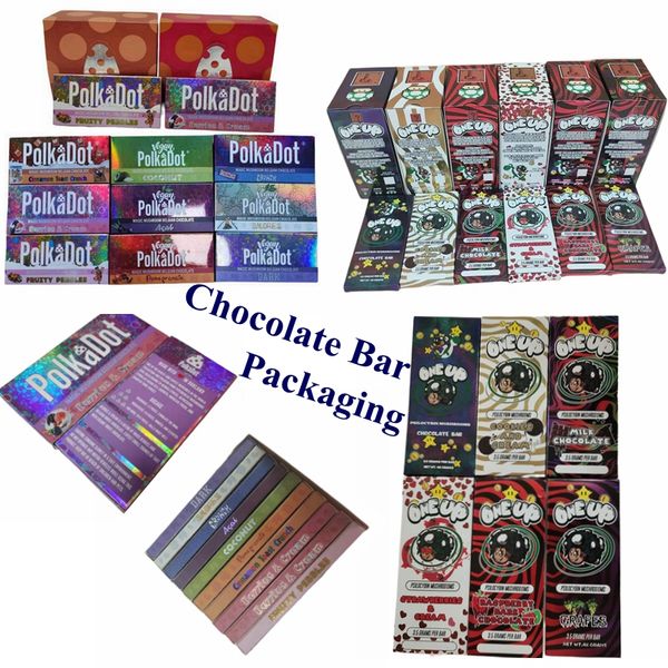 

chocolate bar packaging boxes 3.5g empty one up milk chocolate magic mushrooms packing 4 gram polkadot dark berries & cream acai fruity pebb