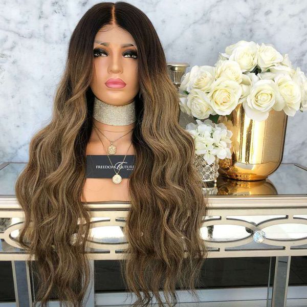 Nature Deep Wigs Nature Body Flip Sassy Curl Wave Long Hair for Ladies