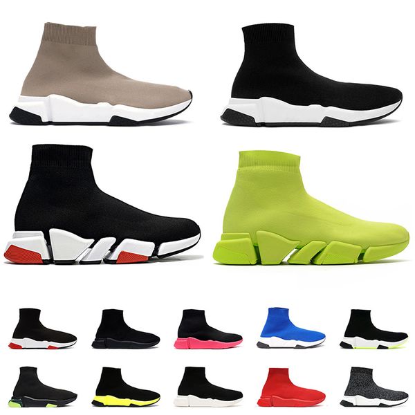 

branded paris socks shoes for men women designer knit breathable speeds classic triple s black white beige high trainers runner outdoor jogg