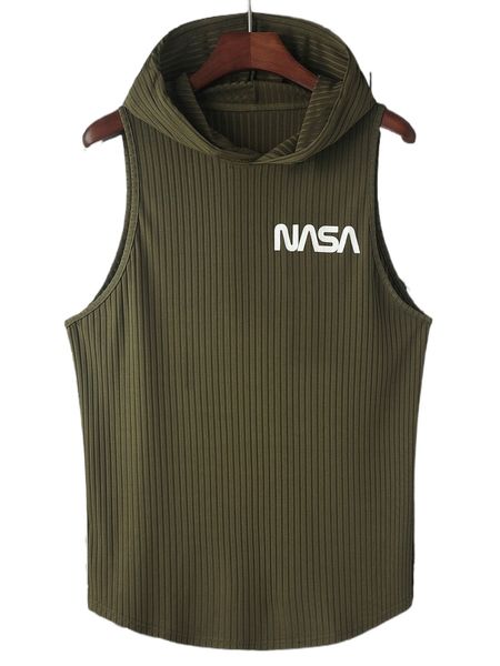 

men letter graphic hooded tank f3wc#, White;black