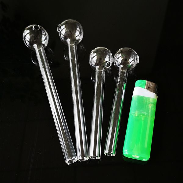 KR Glasbongs Mini-Rauchpfeifen 4-Zoll-Hand-Dab-Werkzeuge Löffel Ölbrennerpfeifen Kräuter-Wasserpfeifen Berauschendes 25-mm-OD-Rohr Bohrinseln Rauchzubehör SW38