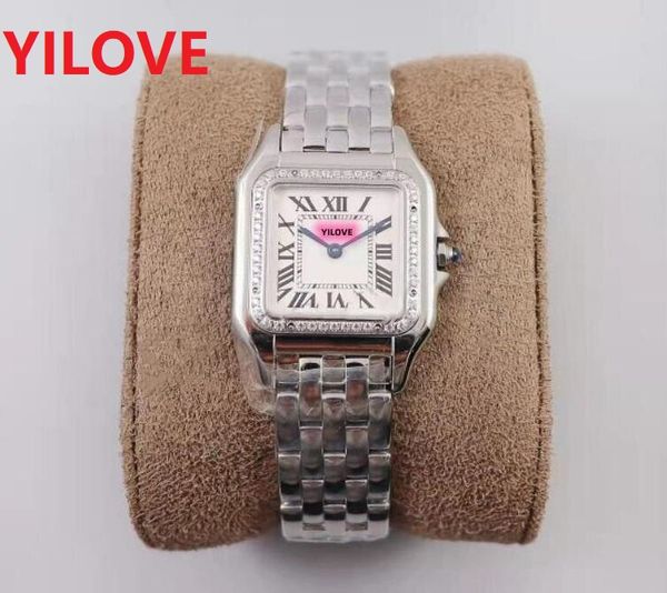 Moda belle donne quadrate orologi importati in acciaio inossidabile 316L al quarzo da donna eleganti diamanti nobili ghiacciati orologio da tavolo in oro rosa argento Relojes De Marca Mujer