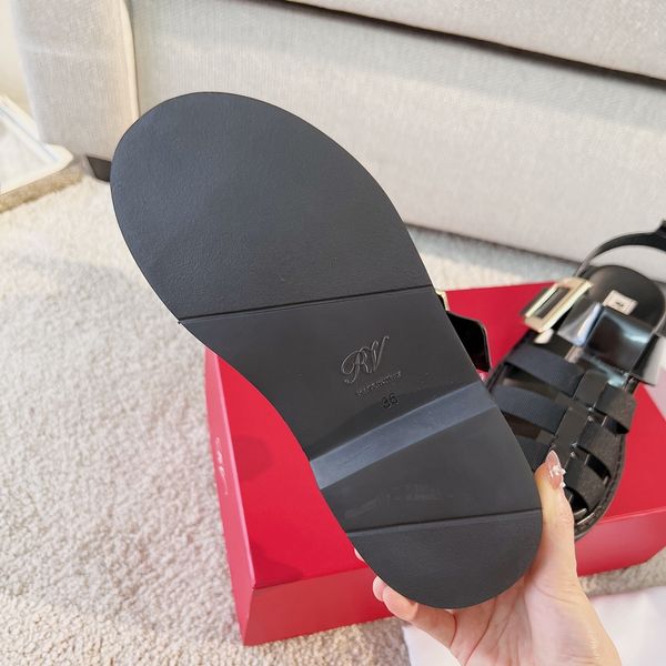 

sandal designer shoes slides heels women dress luxurious sandals flat bottom diamonds italian genuine leather good matching size 34-41 solid, Black