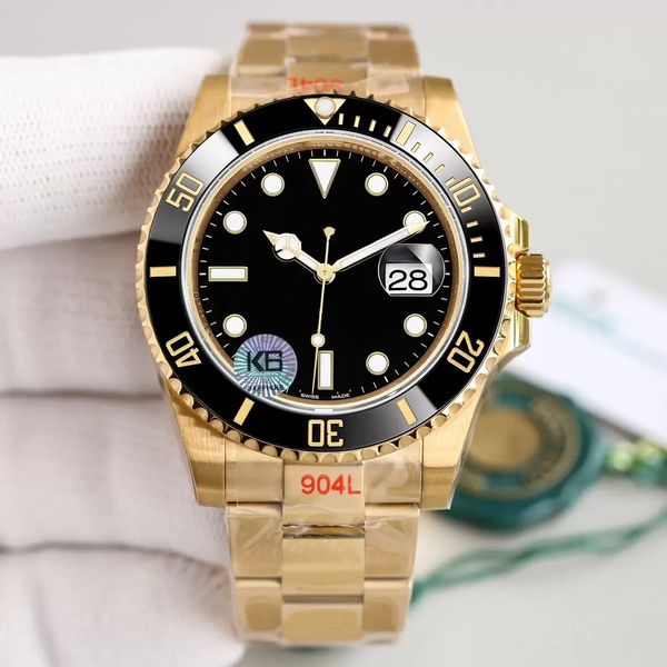

automatic mechanical movement men's watches in oystersteel and yellow gold with a ceramic bezel sapphire dial window mens wristwatches, Slivery;brown