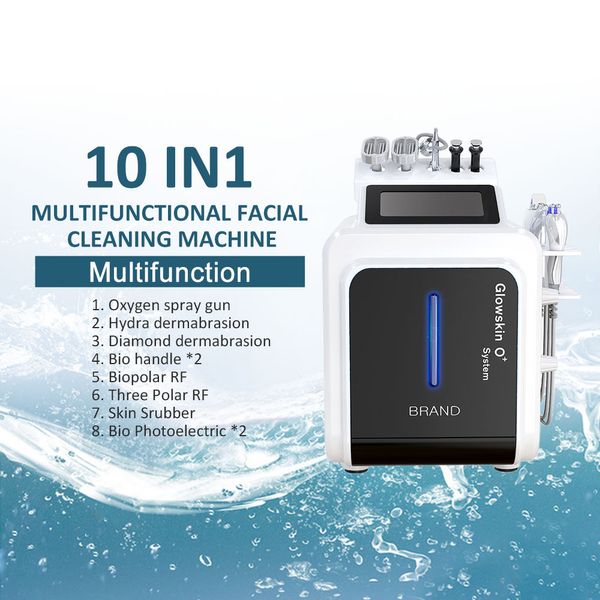 10-in-1-Multifunktions-Hydra-Dermabrasion-Jet-Peel-Sauerstoff-Wasser-Aqua-Gesichts-Tiefenreinigungs-Hautpflegebehandlung, Anti-Falten-Akne-Narbenentfernungsmaschine für den Salongebrauch