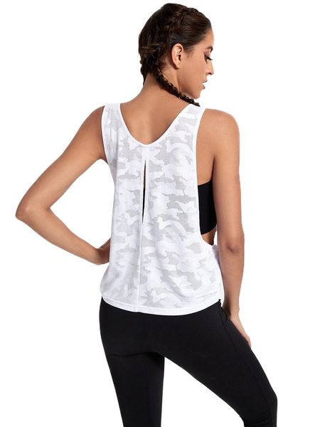 

camo pattern cutout sports tank y1xu#, Gray