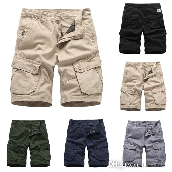 Dessinger -Baumwollshorts für Männer Sommer Capris Loose Overalls Herren Mode Short Hosen mit Taschen große Jogginghosen