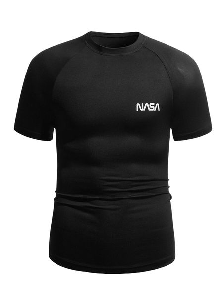 

men letter graphic raglan sleeve sports tee u21z#, White;black