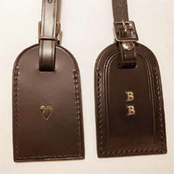 

accessories customer order dark brown luggage tag with stamp stamping your initials not sold separately 219j, Black
