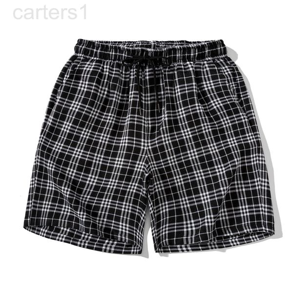 

men's shorts designer 2022 summer checked beach pants men's cotton linen slim fit capris casual shorts f5y0, White;black