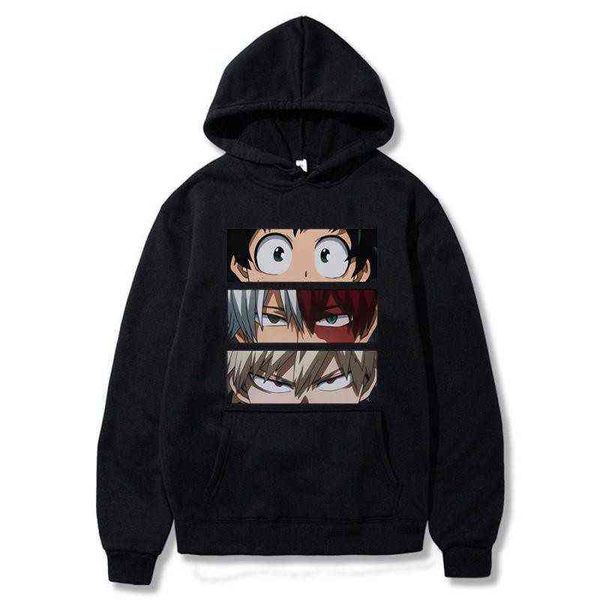 

japan anime my hero academia men women's oversized hoodie autumn casual pullover hoodies fashion sweatshirts hip hop streetwear g220429, Black
