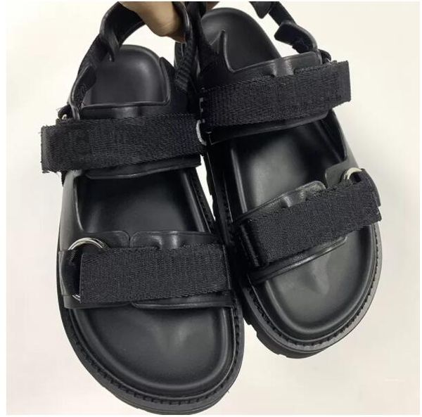 

muffin bottom sandals summer printing ribbon buckle women shoe the designer strongly recommends genuine leather front rear strap casual sand, Black