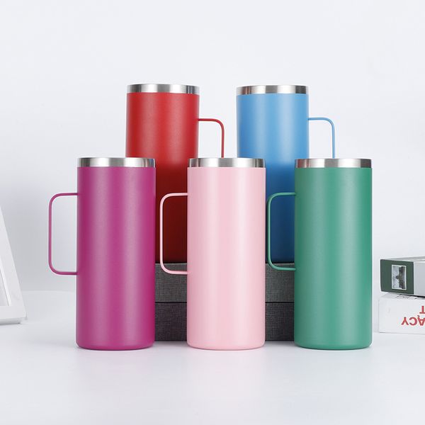 

mug with handle stainless steel office tumbler outdoor car copper-plated coffee beer mugs with lid travel juice cups water bottle 32oz drink