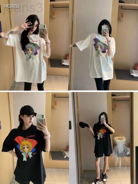 

women's t-shirt designer 2022 early spring new push weeping beautiful girl short sleeve t-shirt women's round neck loose and thin, White